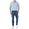 Amazon Essentials Men’s Short Sleeve Dress Shirt with Stretch, Charcoal White Vertical Stripe (Available in Big & Tall)(Light Blue/White  Gingham)