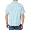 Amazon Essentials Men’s Short Sleeve Dress Shirt with Stretch, Charcoal White Vertical Stripe (Available in Big & Tall)(Light Blue/White  Plaid)