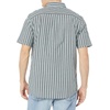 Amazon Essentials Men’s Short Sleeve Dress Shirt with Stretch, Charcoal White Vertical Stripe (Available in Big & Tall)(Navy  Awning Stripe)