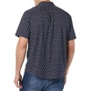 Amazon Essentials Men’s Short Sleeve Dress Shirt with Stretch, Charcoal White Vertical Stripe (Available in Big & Tall)(Navy  Micro Rose Print)