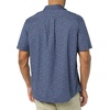 Amazon Essentials Men’s Short Sleeve Dress Shirt with Stretch, Charcoal White Vertical Stripe (Available in Big & Tall)(Navy  Tonal Floral Print)