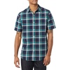 Amazon Essentials Men’s Short Sleeve Dress Shirt with Stretch, Charcoal White Vertical Stripe (Available in Big & Tall)(Navy/Green  Plaid)