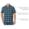 Amazon Essentials Men’s Short Sleeve Dress Shirt with Stretch, Charcoal White Vertical Stripe (Available in Big & Tall)(Navy/Green  Plaid)
