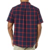 Amazon Essentials Men’s Short Sleeve Dress Shirt with Stretch, Charcoal White Vertical Stripe (Available in Big & Tall)(Navy/Red  Buffalo Plaid)