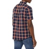 Amazon Essentials Men’s Short Sleeve Dress Shirt with Stretch, Charcoal White Vertical Stripe (Available in Big & Tall)(Navy/Red  Plaid)