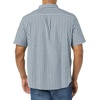 Amazon Essentials Men’s Short Sleeve Dress Shirt with Stretch, Charcoal White Vertical Stripe (Available in Big & Tall)(Navy/White  Stripe)