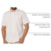Amazon Essentials Men’s Short Sleeve Dress Shirt with Stretch, Charcoal White Vertical Stripe (Available in Big & Tall)(Pink  Awning Stripe)