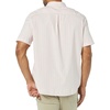 Amazon Essentials Men’s Short Sleeve Dress Shirt with Stretch, Charcoal White Vertical Stripe (Available in Big & Tall)(Pink  Awning Stripe)