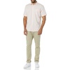 Amazon Essentials Men’s Short Sleeve Dress Shirt with Stretch, Charcoal White Vertical Stripe (Available in Big & Tall)(Pink  Awning Stripe)