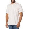 Amazon Essentials Men’s Short Sleeve Dress Shirt with Stretch, Charcoal White Vertical Stripe (Available in Big & Tall)(Pink)