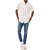 Amazon Essentials Men’s Short Sleeve Dress Shirt with Stretch, Charcoal White Vertical Stripe (Available in Big & Tall)(Pink)
