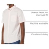 Amazon Essentials Men’s Short Sleeve Dress Shirt with Stretch, Charcoal White Vertical Stripe (Available in Big & Tall)(Pink)