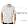 Amazon Essentials Men’s Short Sleeve Dress Shirt with Stretch, Charcoal White Vertical Stripe (Available in Big & Tall)(Pink/Multicolor  Stripe)