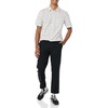 Amazon Essentials Men’s Short Sleeve Dress Shirt with Stretch, Charcoal White Vertical Stripe (Available in Big & Tall)(Pink/White  Buffalo Plaid)