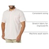 Amazon Essentials Men’s Short Sleeve Dress Shirt with Stretch, Charcoal White Vertical Stripe (Available in Big & Tall)(Pink/White  Stripe)