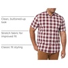 Amazon Essentials Men’s Short Sleeve Dress Shirt with Stretch, Charcoal White Vertical Stripe (Available in Big & Tall)(Red/White/Check)