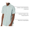 Amazon Essentials Men’s Short Sleeve Dress Shirt with Stretch, Charcoal White Vertical Stripe (Available in Big & Tall)(Teal/Multicolor  Stripe)