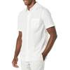 Amazon Essentials Men’s Short Sleeve Dress Shirt with Stretch, Charcoal White Vertical Stripe (Available in Big & Tall)(White)