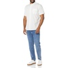 Amazon Essentials Men’s Short Sleeve Dress Shirt with Stretch, Charcoal White Vertical Stripe (Available in Big & Tall)(White)