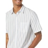 Amazon Essentials Men’s Short Sleeve Dress Shirt with Stretch, Charcoal White Vertical Stripe (Available in Big & Tall)(White/Multicolor  Stripe)