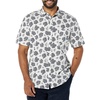 Amazon Essentials Men’s Short Sleeve Dress Shirt with Stretch, Charcoal White Vertical Stripe (Available in Big & Tall)(White/Navy  Palm)