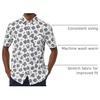 Amazon Essentials Men’s Short Sleeve Dress Shirt with Stretch, Charcoal White Vertical Stripe (Available in Big & Tall)(White/Navy  Palm)