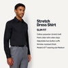 Amazon Essentials Men’s Slim Fit Long Sleeve Wrinkle Resistant Stretch Dress Shirt(Black)