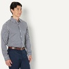 Amazon Essentials Men’s Slim Fit Long Sleeve Wrinkle Resistant Stretch Dress Shirt(White Gingham)