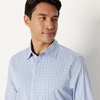 Amazon Essentials Men’s Slim Fit Long Sleeve Wrinkle Resistant Stretch Dress Shirt(White Grid Check)