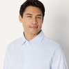 Amazon Essentials Men’s Slim Fit Long Sleeve Wrinkle Resistant Stretch Dress Shirt(White Pinstripe)
