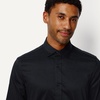Amazon Essentials Men’s Slim Fit Stretch Wrinkle Free Spread Collar Dress Shirt(Black)
