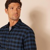 Amazon Essentials Men’s Slim-Fit Brushed Cotton Flannel Shirt, Long Sleeve Button Down Collared Plaid(Black Blue Buffalo Plaid)