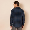 Amazon Essentials Men’s Slim-Fit Brushed Cotton Flannel Shirt, Long Sleeve Button Down Collared Plaid(Black Blue Buffalo Plaid)