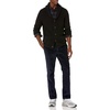 Amazon Essentials Men’s Slim-Fit Brushed Cotton Flannel Shirt, Long Sleeve Button Down Collared Plaid(Black Blue Check Plaid)