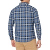 Amazon Essentials Men’s Slim-Fit Brushed Cotton Flannel Shirt, Long Sleeve Button Down Collared Plaid(Black Blue Plaid)