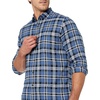 Amazon Essentials Men’s Slim-Fit Brushed Cotton Flannel Shirt, Long Sleeve Button Down Collared Plaid(Black Blue Plaid)