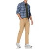 Amazon Essentials Men’s Slim-Fit Brushed Cotton Flannel Shirt, Long Sleeve Button Down Collared Plaid(Black Blue Plaid)