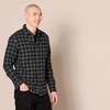 Amazon Essentials Men’s Slim-Fit Brushed Cotton Flannel Shirt, Long Sleeve Button Down Collared Plaid(Black Charcoal Buffalo Plaid)