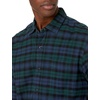 Amazon Essentials Men’s Slim-Fit Brushed Cotton Flannel Shirt, Long Sleeve Button Down Collared Plaid(Black Green Plaid)