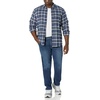 Amazon Essentials Men’s Slim-Fit Brushed Cotton Flannel Shirt, Long Sleeve Button Down Collared Plaid(Black Green White Plaid)