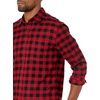 Amazon Essentials Men’s Slim-Fit Brushed Cotton Flannel Shirt, Long Sleeve Button Down Collared Plaid(Black Red Buffalo Plaid)