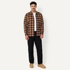 Amazon Essentials Men’s Slim-Fit Brushed Cotton Flannel Shirt, Long Sleeve Button Down Collared Plaid(Black Toffee Brown Buffalo Check)