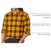 Amazon Essentials Men’s Slim-Fit Brushed Cotton Flannel Shirt, Long Sleeve Button Down Collared Plaid(Black Yellow Plaid)