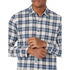 Amazon Essentials Men’s Slim-Fit Brushed Cotton Flannel Shirt, Long Sleeve Button Down Collared Plaid(Blue Brown Plaid)