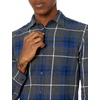 Amazon Essentials Men’s Slim-Fit Brushed Cotton Flannel Shirt, Long Sleeve Button Down Collared Plaid(Blue Charcoal Heather Plaid)