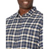Amazon Essentials Men’s Slim-Fit Brushed Cotton Flannel Shirt, Long Sleeve Button Down Collared Plaid(Blue Gold White Plaid)