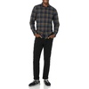 Amazon Essentials Men’s Slim-Fit Brushed Cotton Flannel Shirt, Long Sleeve Button Down Collared Plaid(Brown Dark Navy Plaid)