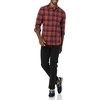 Amazon Essentials Men’s Slim-Fit Brushed Cotton Flannel Shirt, Long Sleeve Button Down Collared Plaid(Burgundy Orange Plaid)