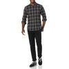 Amazon Essentials Men’s Slim-Fit Brushed Cotton Flannel Shirt, Long Sleeve Button Down Collared Plaid(Dark Green Navy Plaid)