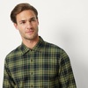 Amazon Essentials Men’s Slim-Fit Brushed Cotton Flannel Shirt, Long Sleeve Button Down Collared Plaid(Dark Olive Plaid)